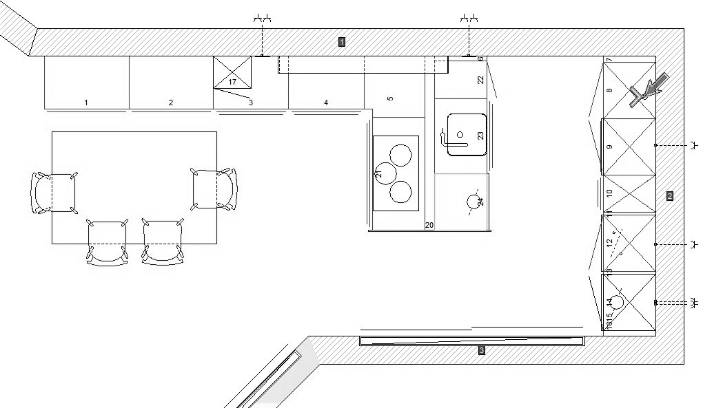 cuisine blanche plan de travail terrazzo